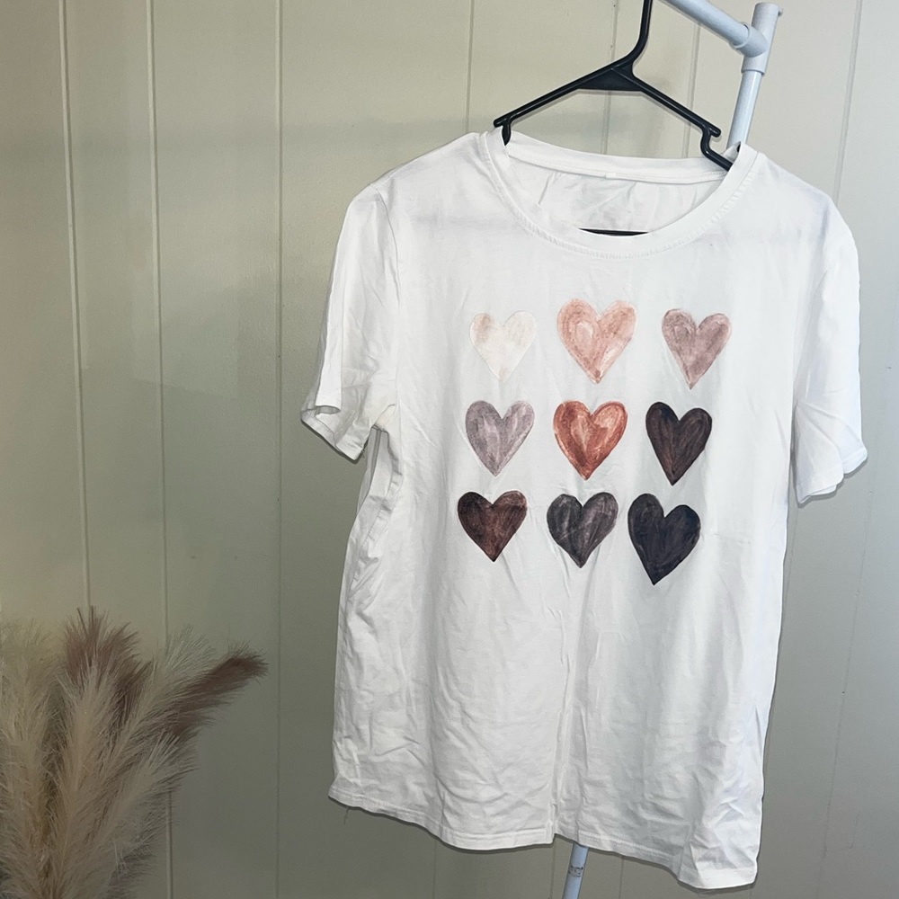 Multi color heart tshirt